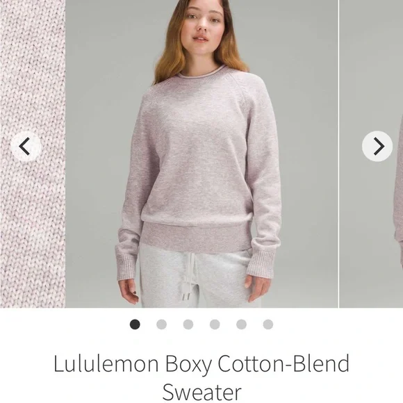 NWOT Lululemon Boxy Cotton-Blend Velvet Dust Gray Lavender Sweater size medium - Picture 8 of 8